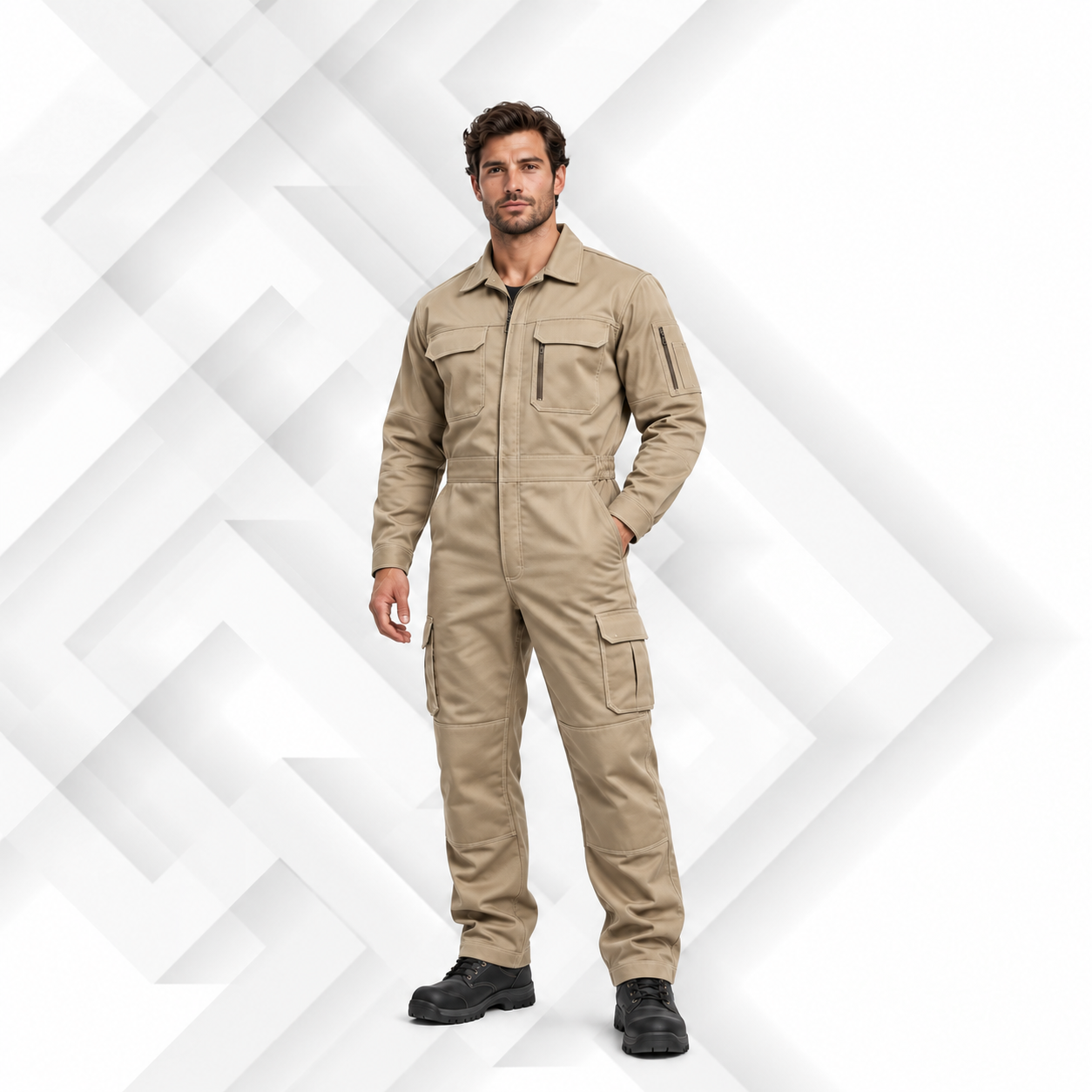 Khaki Utility Coverall