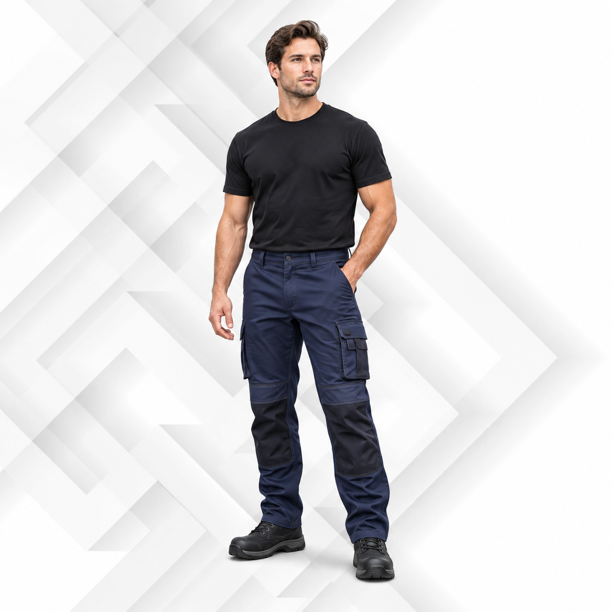 Navy Cargo Trousers
